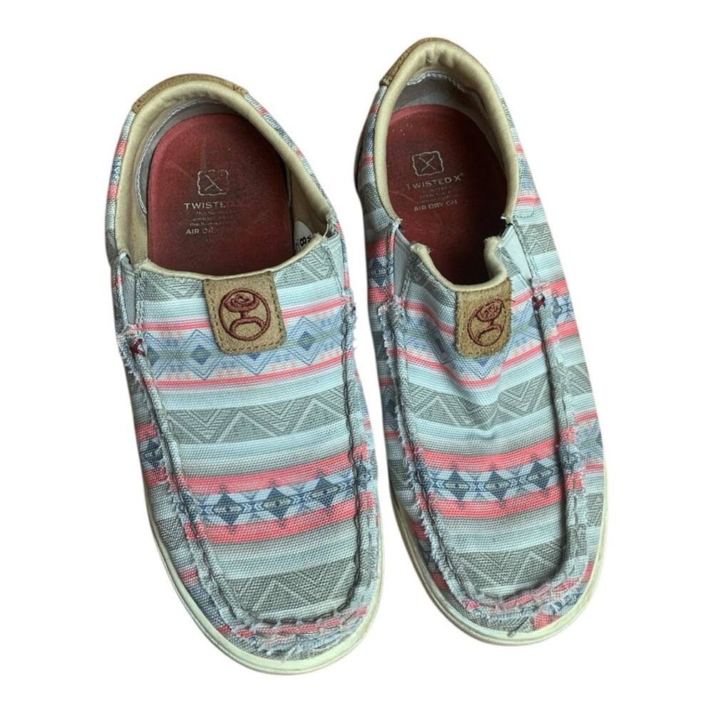 Twisted X Hooey size 8.5 m slip on shoe loper western atec striped casual hey